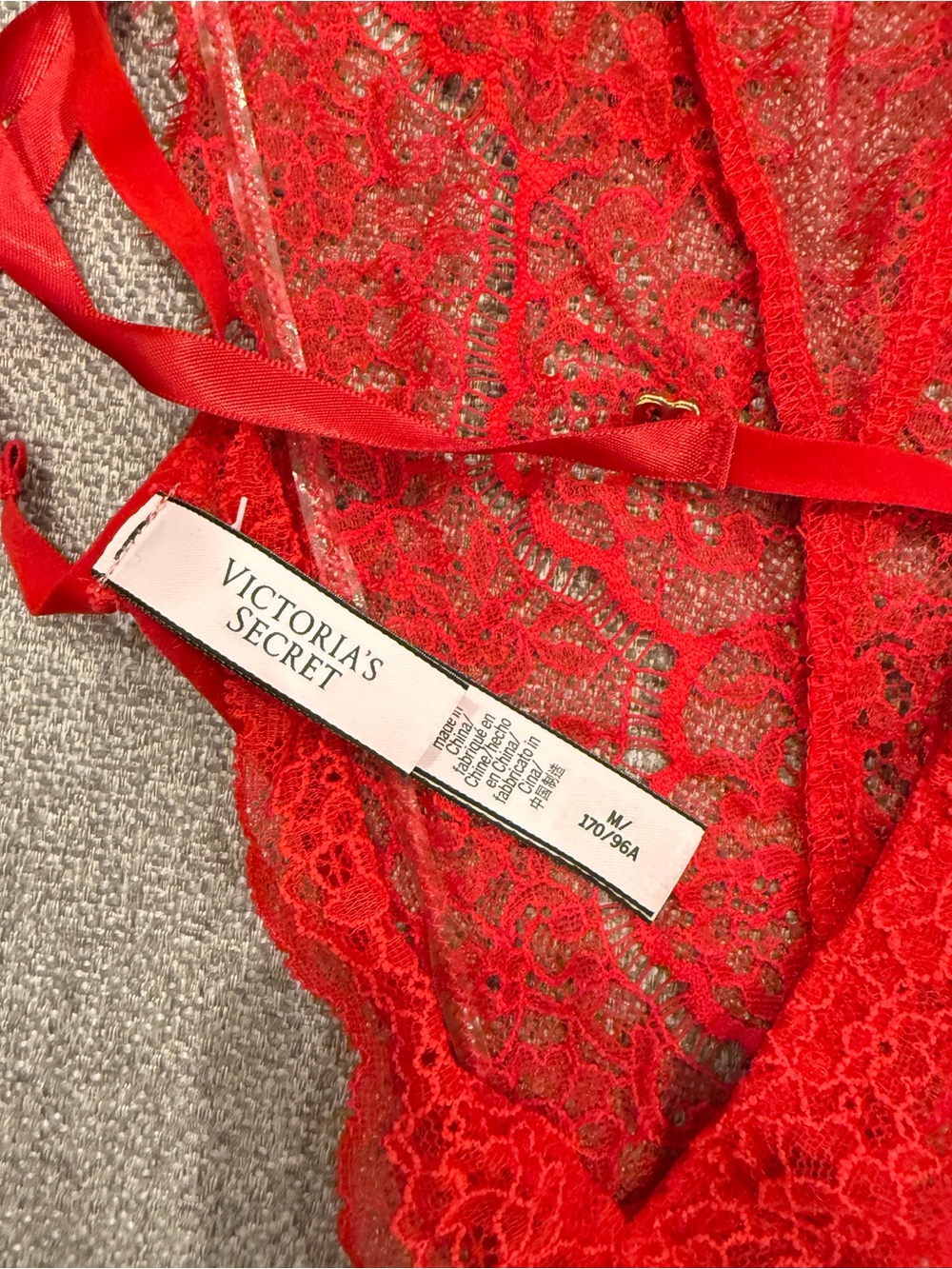 Victoria's Secret Red Lace Chemise with Delicate Straps
